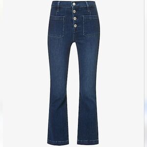 Frame Le Crop mini boot denim jeans womens size 30 US 10 button up stretch waist